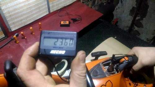 Chainsaw Speed ​​Adjustment by Laser Tachometer