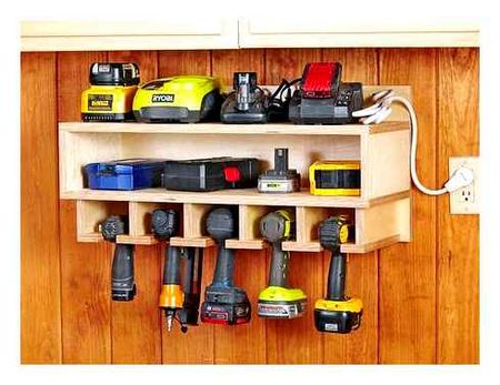 shelves, tools, garage, their, hands