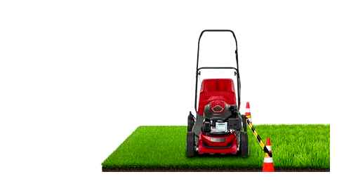 electric, lawn, mowed, working