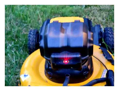 lawn, mower, charging, flashes, green, several