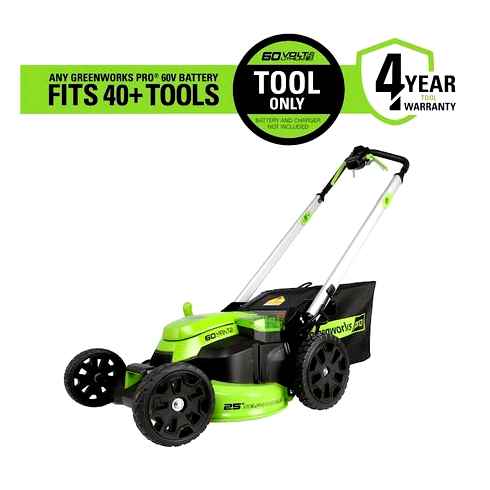 greenworks, 25-inch, self-propelled, lawn, mower, review