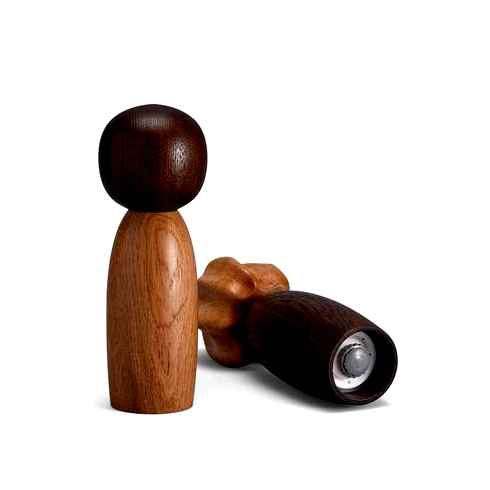 wooden, salt, pepper, grinder