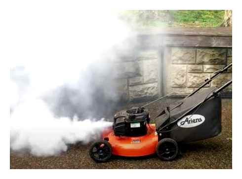 lawn, mower, blowing, smoke